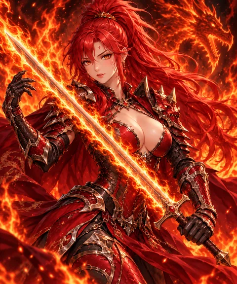 Aria Dawnflame, the evolved form of the same fire hero